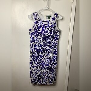Lauren Ralph Lauren Floral Blue and White Dress